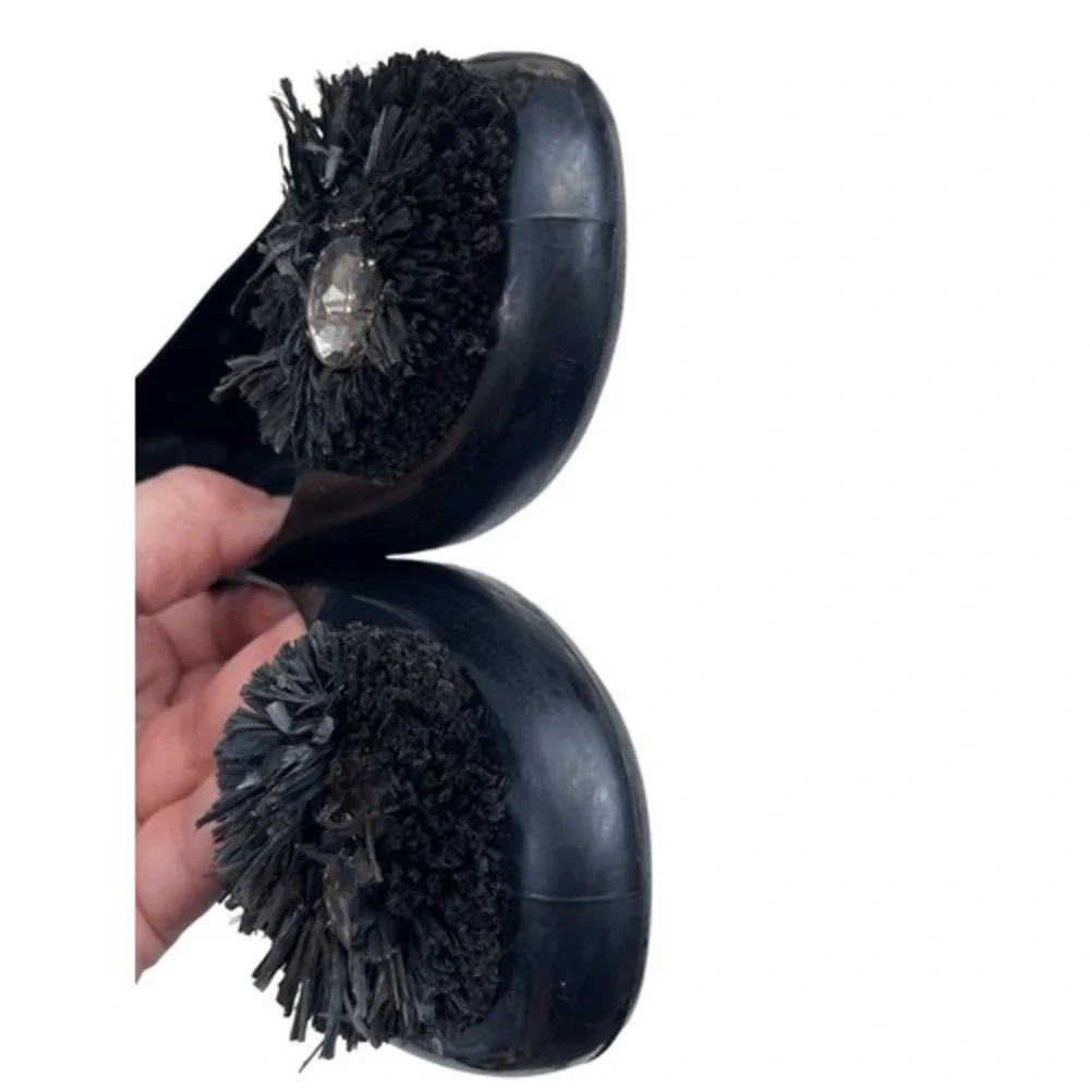 Tory Burch Black Jelly Ballet Flats Embellished Round Toe‎ Women's Shoes